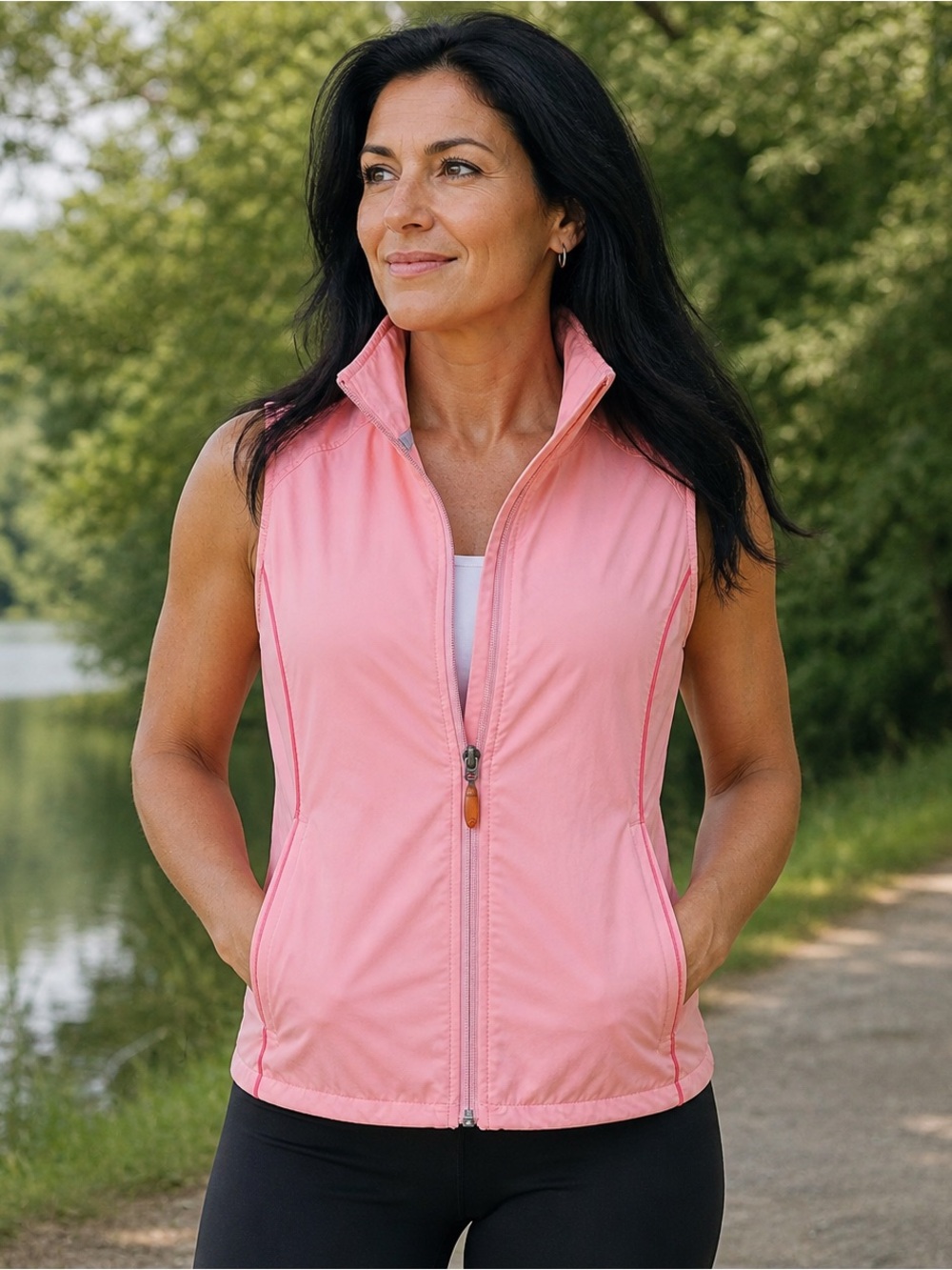 Ativa Pink Embroidered Logo Active Golf Vest size L